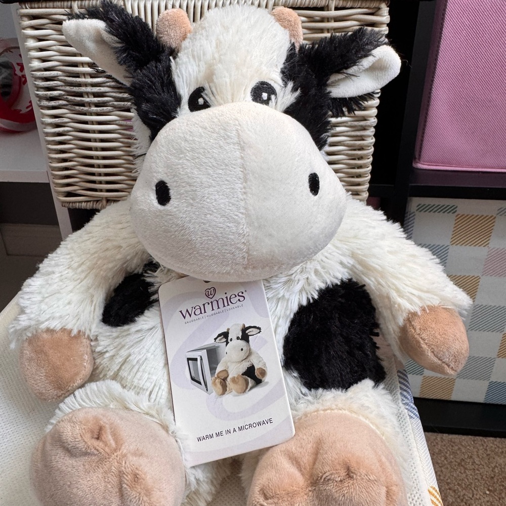 Warmies Plush Cow - Black and White - Picture 1 of 2